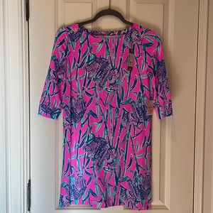 NWT Lilly Pulitzer Mini Sophie Dress Size XL Mandevilla Pink Extra Lucky UPF 50+